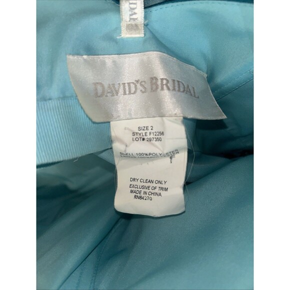 Women’s David’s Bridal Strapless Teal Bridesmaid/Formal Dress Size 2 - Picture 7 of 7